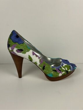 Multicolor Floral Peep-Toe High Heel Pump 4 inch Heel Style & Co New without Tag
